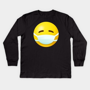 Mask face emoji Kids Long Sleeve T-Shirt